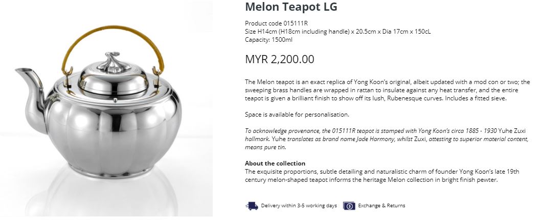 Royal Selangor A replica of the The Lucky Teapot which is up for sale!